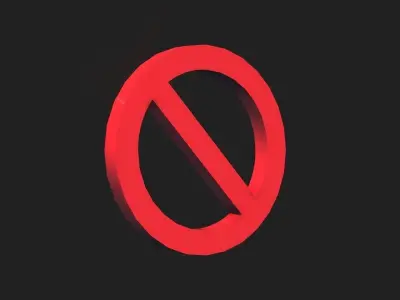 No entry sign Low-poly 3D model