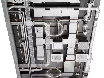 Industrial ceiling 8 3D model