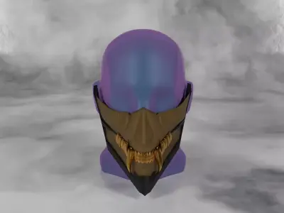 SCI-FI Demon Mask 3D model Low-poly 3D model