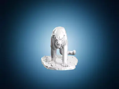 Panther Wild Cat Statue 3D print model