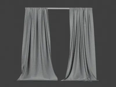 Curtains Blue Free 3D model