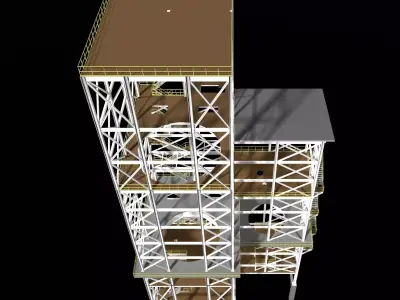 Industrial tower building in structure 26i02 3D model