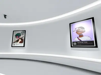 VR Digital Art Exhibition Meta Gallery 3D model