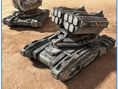 SciFi Army Ground Units 02 Low-poly 3D model
