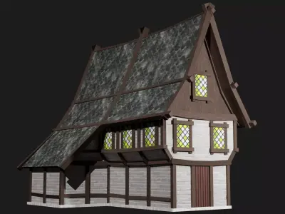 Medieval house  Free low-poly 3D model