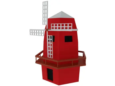 Cartoon Wind Mill  Low-poly 3D model