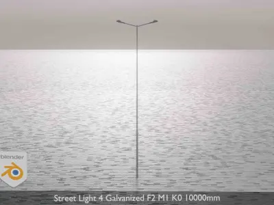 Street Light 4 Galvanized F2 M1 K0 10000mm Low-poly 3D model