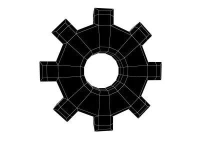 Gear Symbol v2 007 Low-poly 3D model