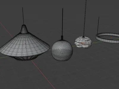Minimalistic lamps set Free 3D model