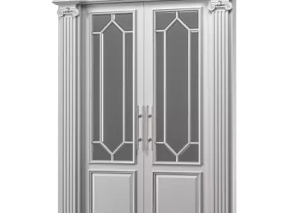 blk wood classcial door art 104 3D model