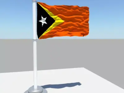East Timor flag 3D model