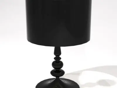 black lacquer table lamp 42cm high Low-poly 3D model