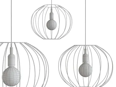 Pendant lamp Loft low poly 3d model Low-poly 3D model