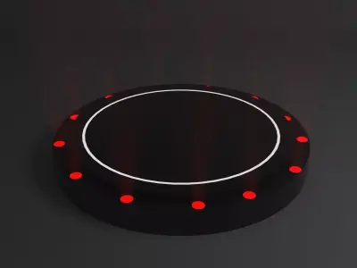 Product stand with red spot lights and led white strip 3D model