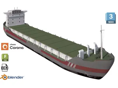 Cargo tanker ship Low-poly ap Low-poly 3D model