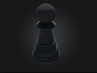 Black Pawn  The Humble Warrior of the Chessboard 3D model