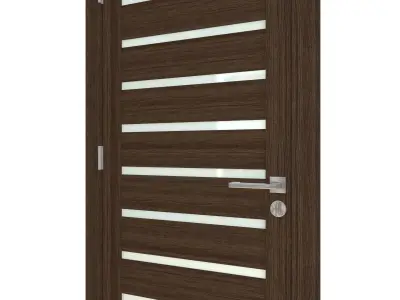 Door-081 modern front door with slats 3D model