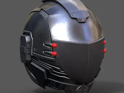 Helmet scifi military combat 3d model low poly human  space  Low-poly 3D model