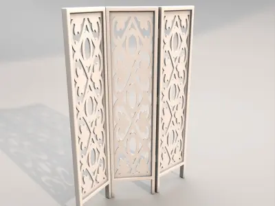 Wooden partition 2 Low-poly 3D model