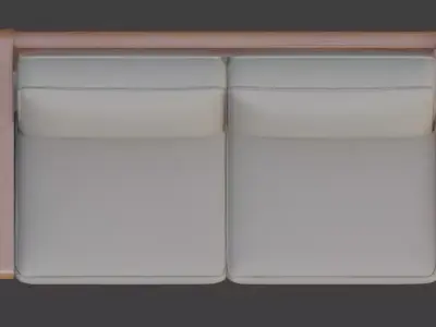 Low-Profile Sofa 3D Model Low-poly 3D model