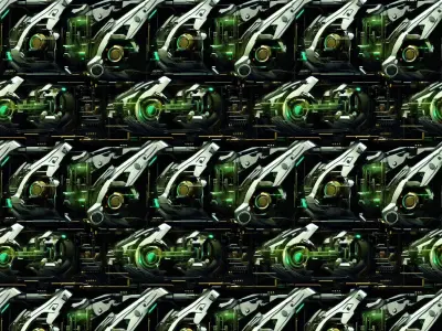 20 Seamless Sci-fi Patterns - Bulky Curved Texture Texture