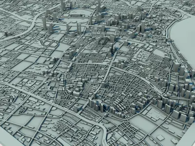 Shanghai City China 3D print model