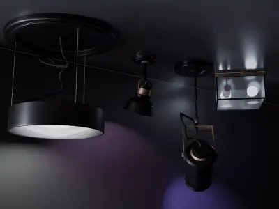 Four modern lamps Free 3D model