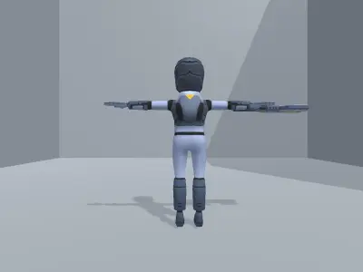 Space soldier laser rifle Low-poly 3D model