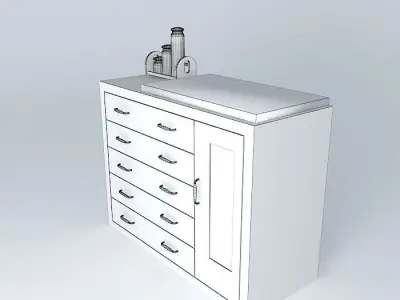 Dresser cabinet with drawers Free 3D model