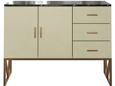 Homary-Champagne Silver Display Cabinet 3D model