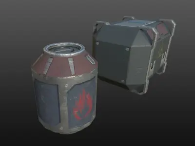 Sci-Fi Crates Low-poly 3D model purchase