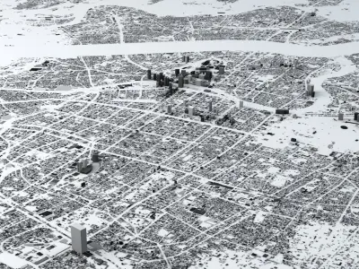 Osaka Streets and Buildings 3D model