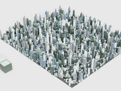 sci-fi city Low-poly 3D model