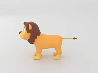 Cartoon Lion 3D Model Low-poly 3D model