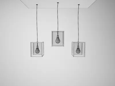 Retro Ceiling-Lamp - Living Room Furniture 03 Low-poly 3D model