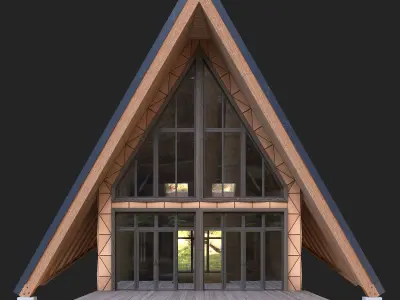 Modern house in the woods 3D model