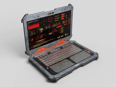 Cyber Scifi Laptop 3D model