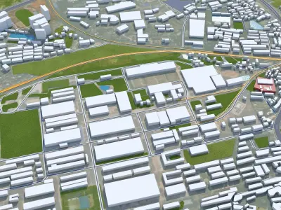 Xiangtan Hunan China 35km Low-poly 3D model