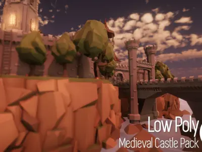 Low Poly Medieval Castle Pack Low-poly 3D model