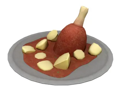 Food Tray Low-poly 3D model