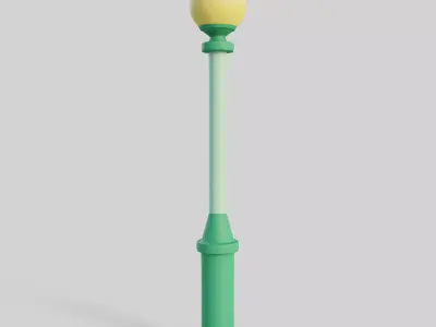 Cartoon Street Light 4 Low-poly 3D model