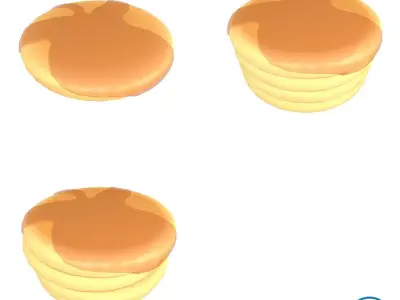Pancake v1 Pack 01 Low-poly 3D model