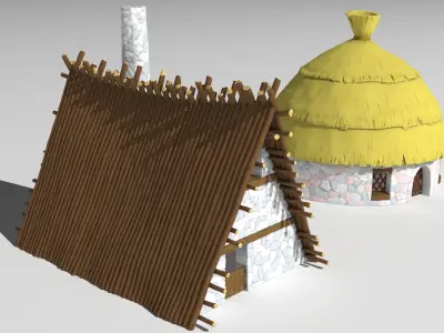Gaul village houses vol 1 3D model