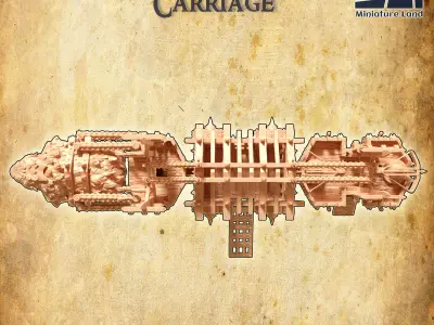 Imperial Giant Carriage Tabletop Terrain 28 MM 3D print model