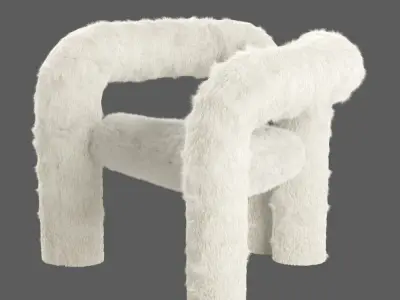 Teddy Chair Low-poly 3D model