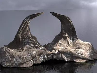 Syrian ancient mountain top Arch 3D model