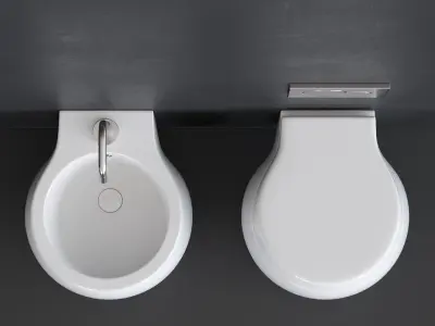 Scarabeo Ceramiche Planet Wall-hung WC art 8105 art 8106 Low-poly 3D model