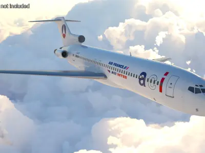  Air France Boeing 727 Airliner Rigged for Maya 