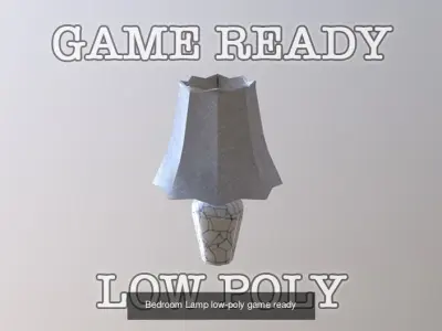 Game Ready Lamps pendant light with wooden ball hanging from it 3D Model Pack