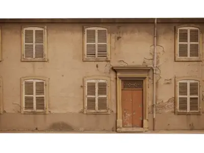 Derelict Wall-8 Low-poly 3D model